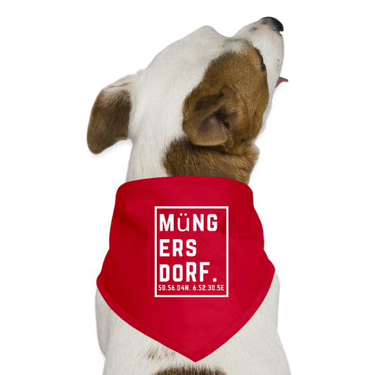 Müngersdorf Koordinaten (Druck) - Hunde-Bandana - Rot