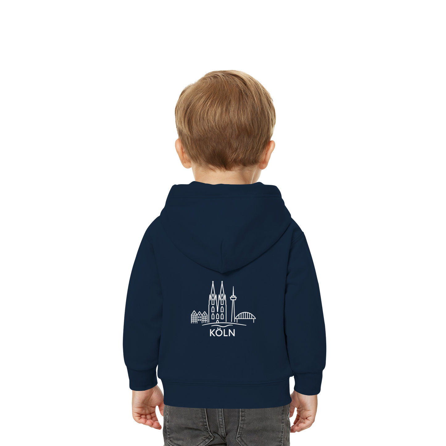 Köln Skyline (großer Druck auf dem Rücken) - Baby Organic Hoodie