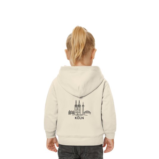 Köln Skyline (großer Druck auf dem Rücken) - Baby Organic Hoodie