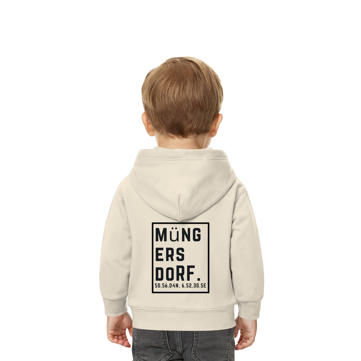 Müngersdorf Koordinaten (großer Druck auf dem Rücken) - Baby Organic Hoodie