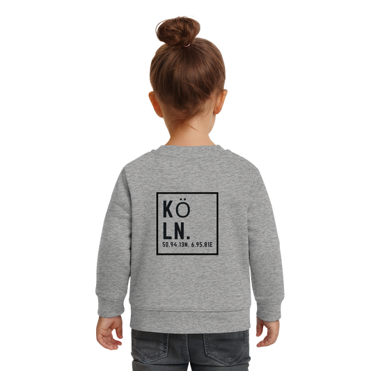 Köln Koordinaten (großer Druck auf dem Rücken) - Baby Organic Sweatshirt