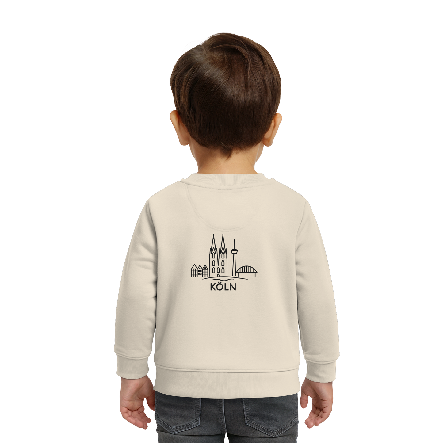 Köln Skyline (großer Druck auf dem Rücken) - Baby Organic Sweatshirt