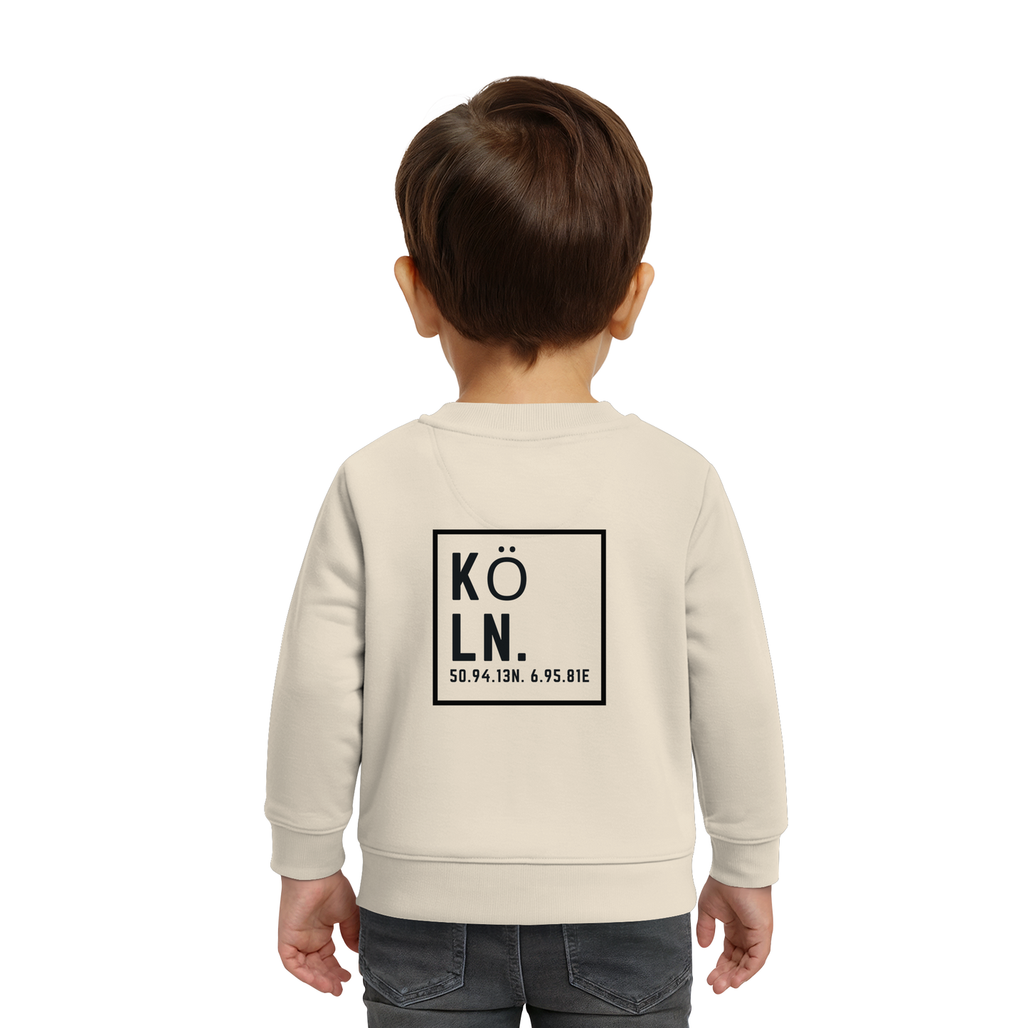 Köln Koordinaten (großer Druck auf dem Rücken) - Baby Organic Sweatshirt