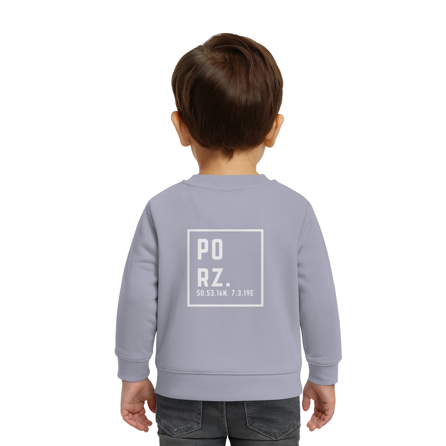 Porz Koordinaten (großer Druck Rücken) - Baby Organic Sweatshirt