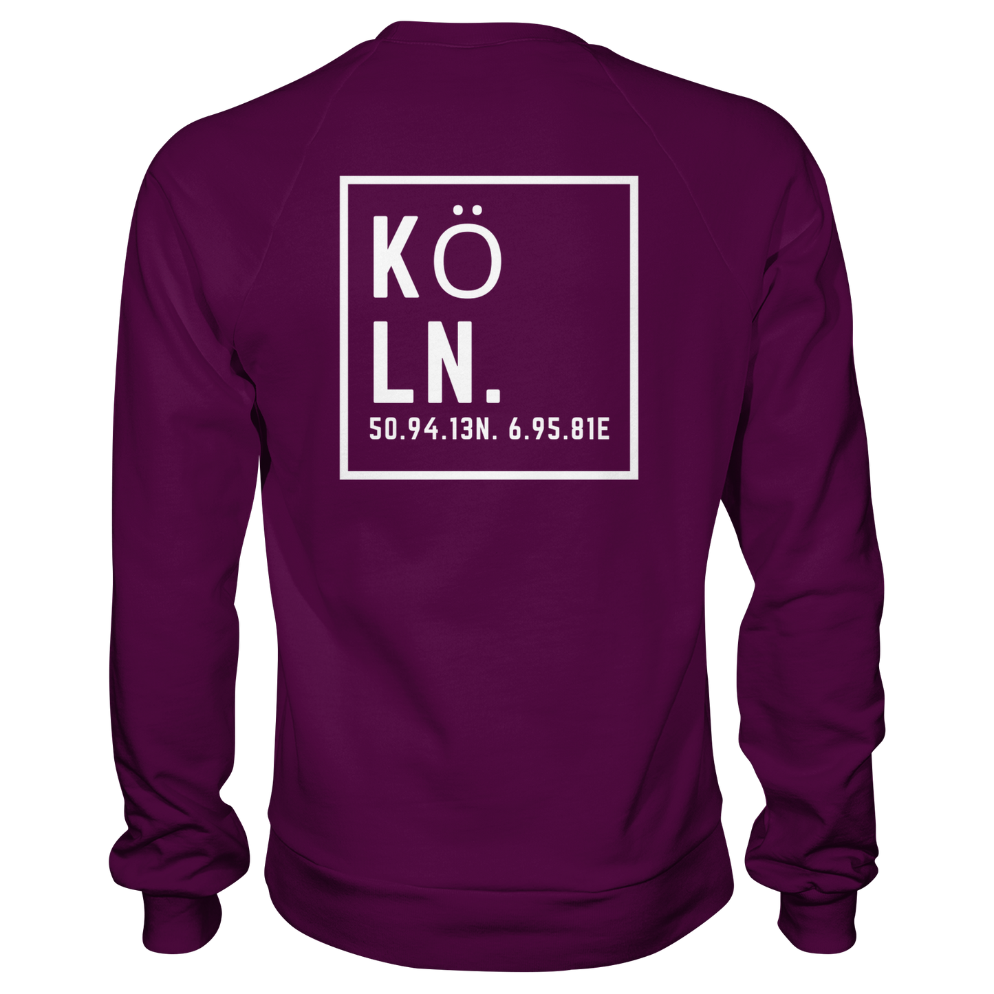Köln Koordinaten (großer Druck auf dem Rücken) - Basic Sweatshirt