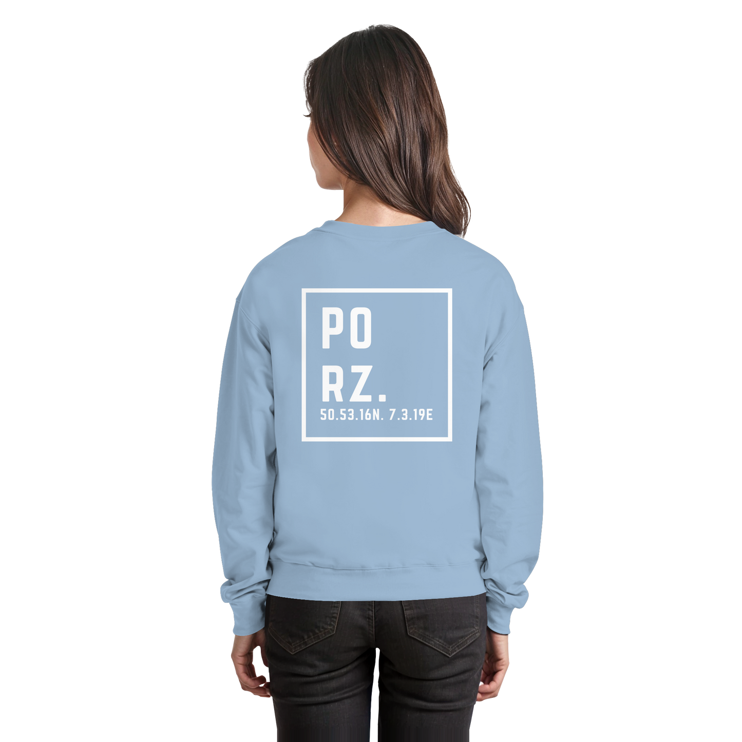 Porz Koordinaten (großer Druck Rücken) - Basic Sweatshirt