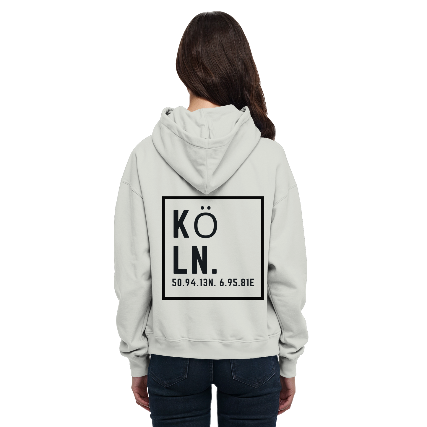Köln Koordinaten (großer Druck auf dem Rücken) - Basic Unisex Hoodie