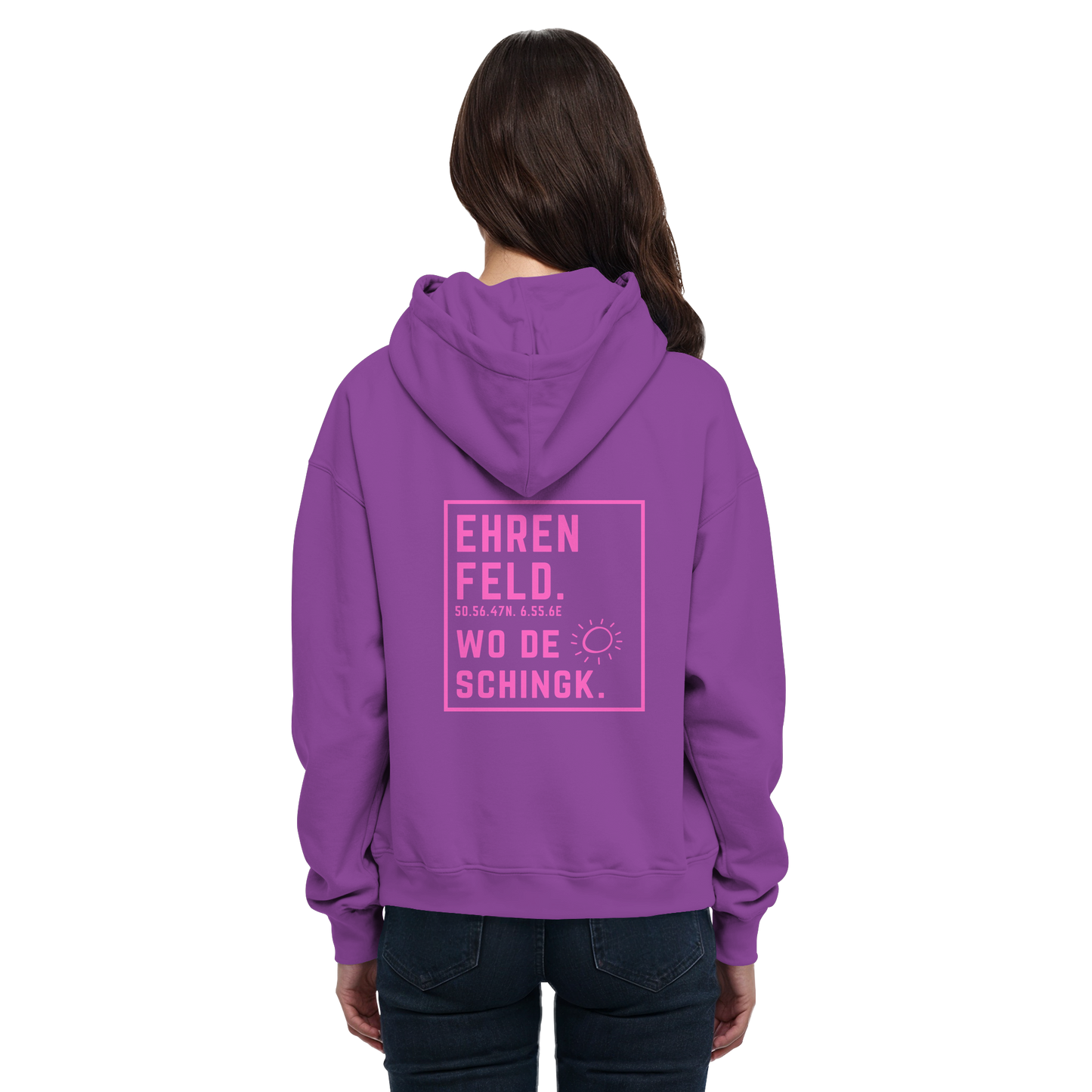 Wo de Sonn schingk - Ehrenfeld Druck Rücken - Basic Unisex Hoodie