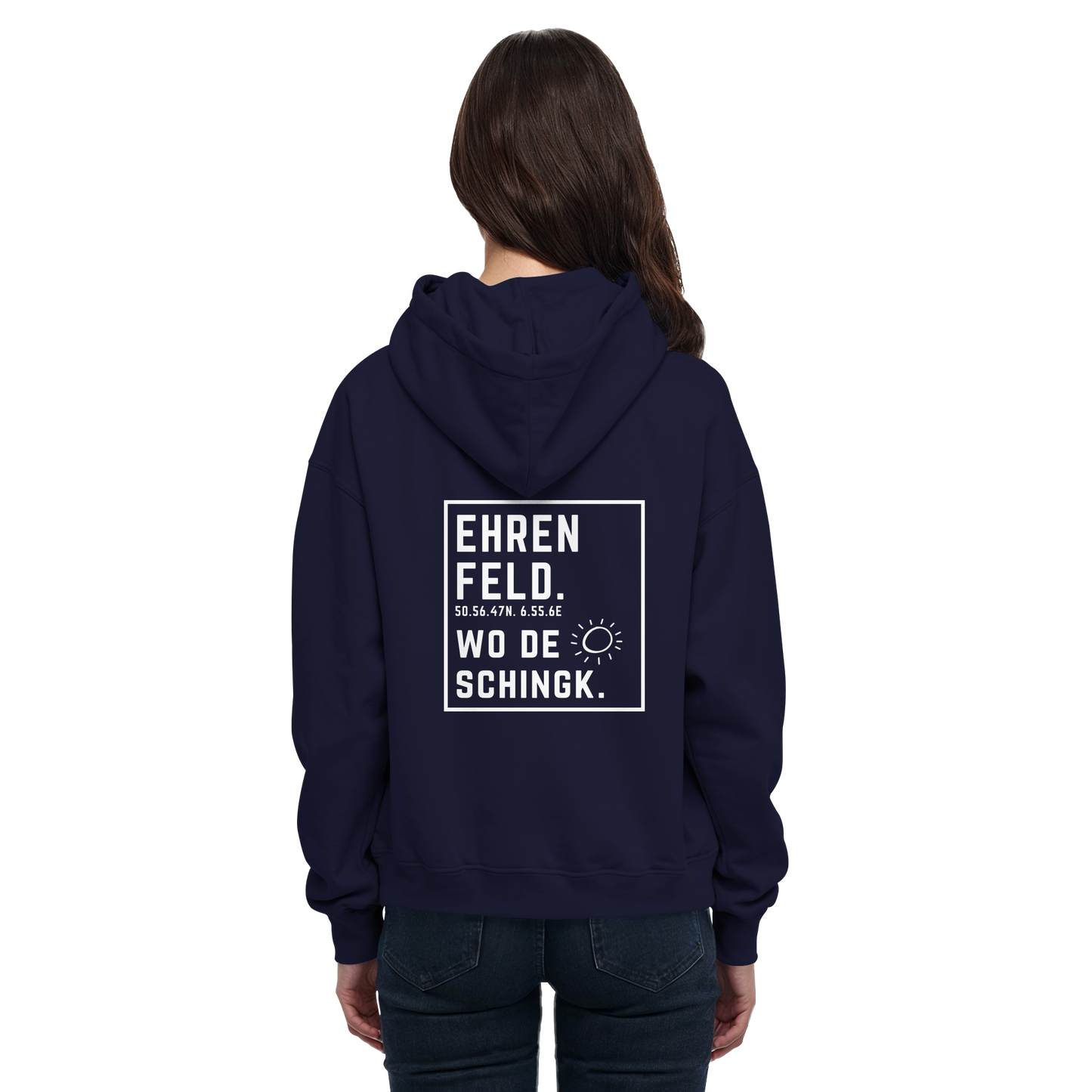 Wo de Sonn schingk - Ehrenfeld Druck Rücken - Basic Unisex Hoodie