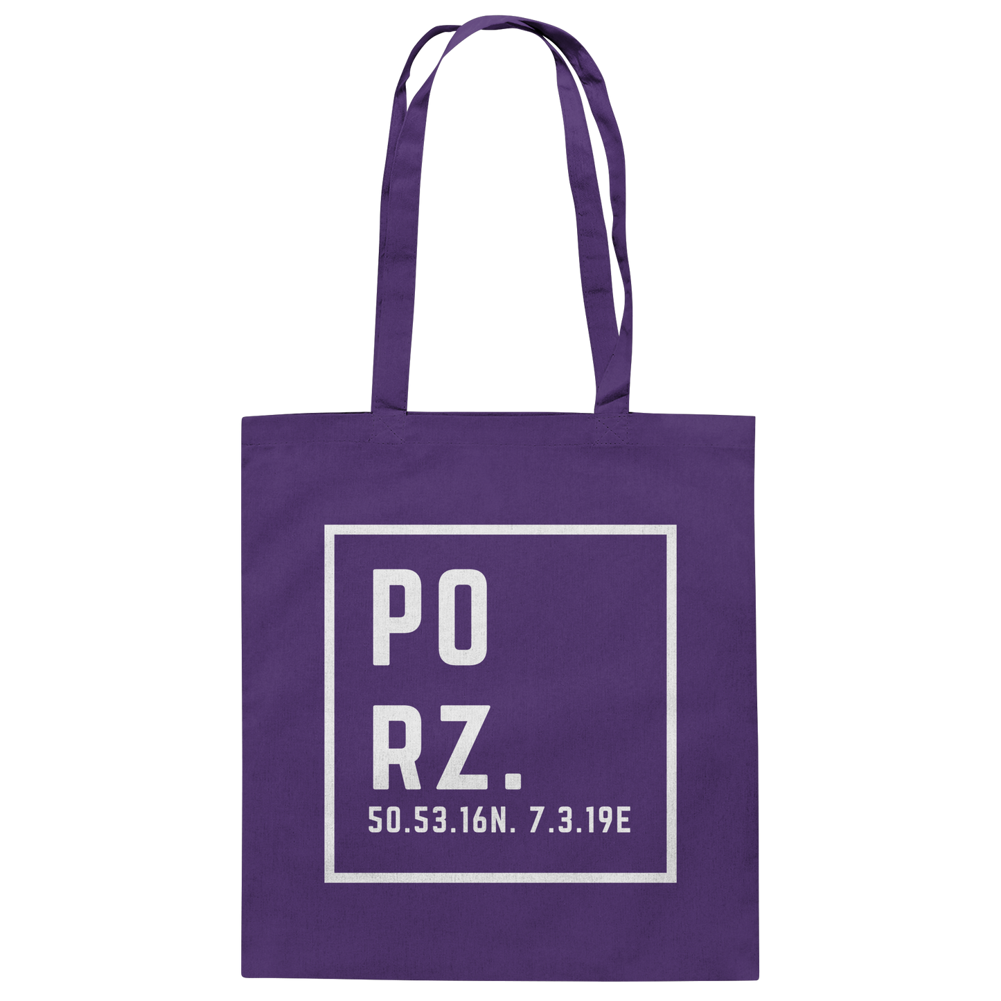 Porz Koordinaten (Druck) - Baumwolltasche