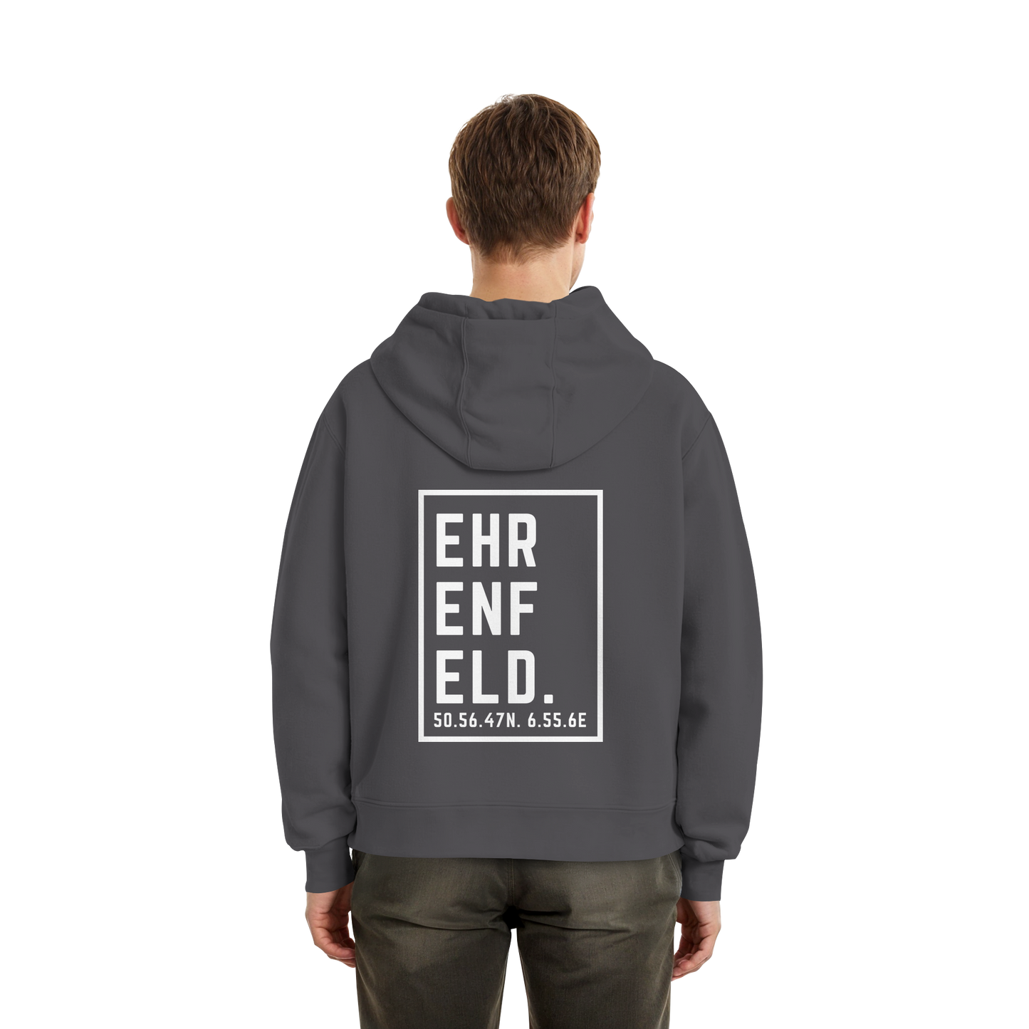 Ehrenfeld Koordinaten (großer Druck auf dem Rücken) - Fluffy Boxcut Hoodie
