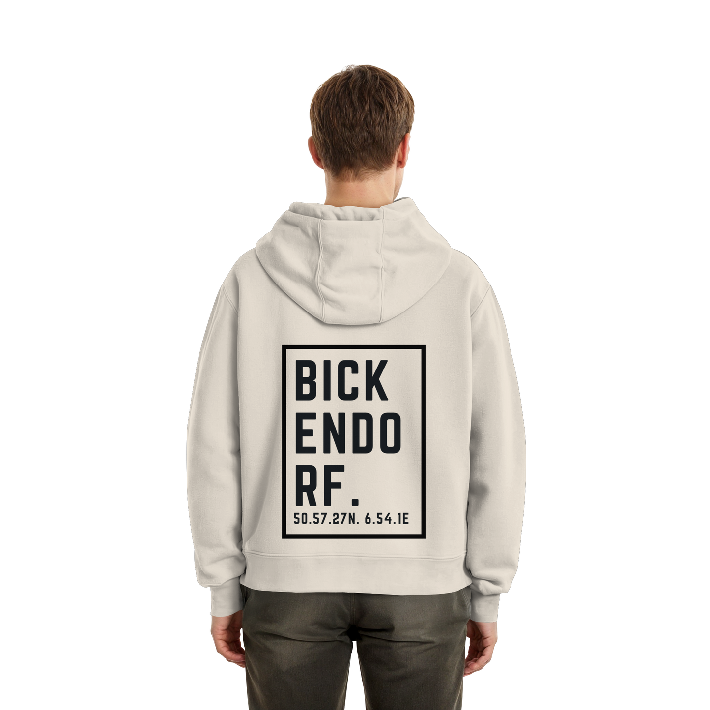 Bickendorf Koordinaten (großer Druck auf dem Rücken) - Fluffy Boxcut Zipper