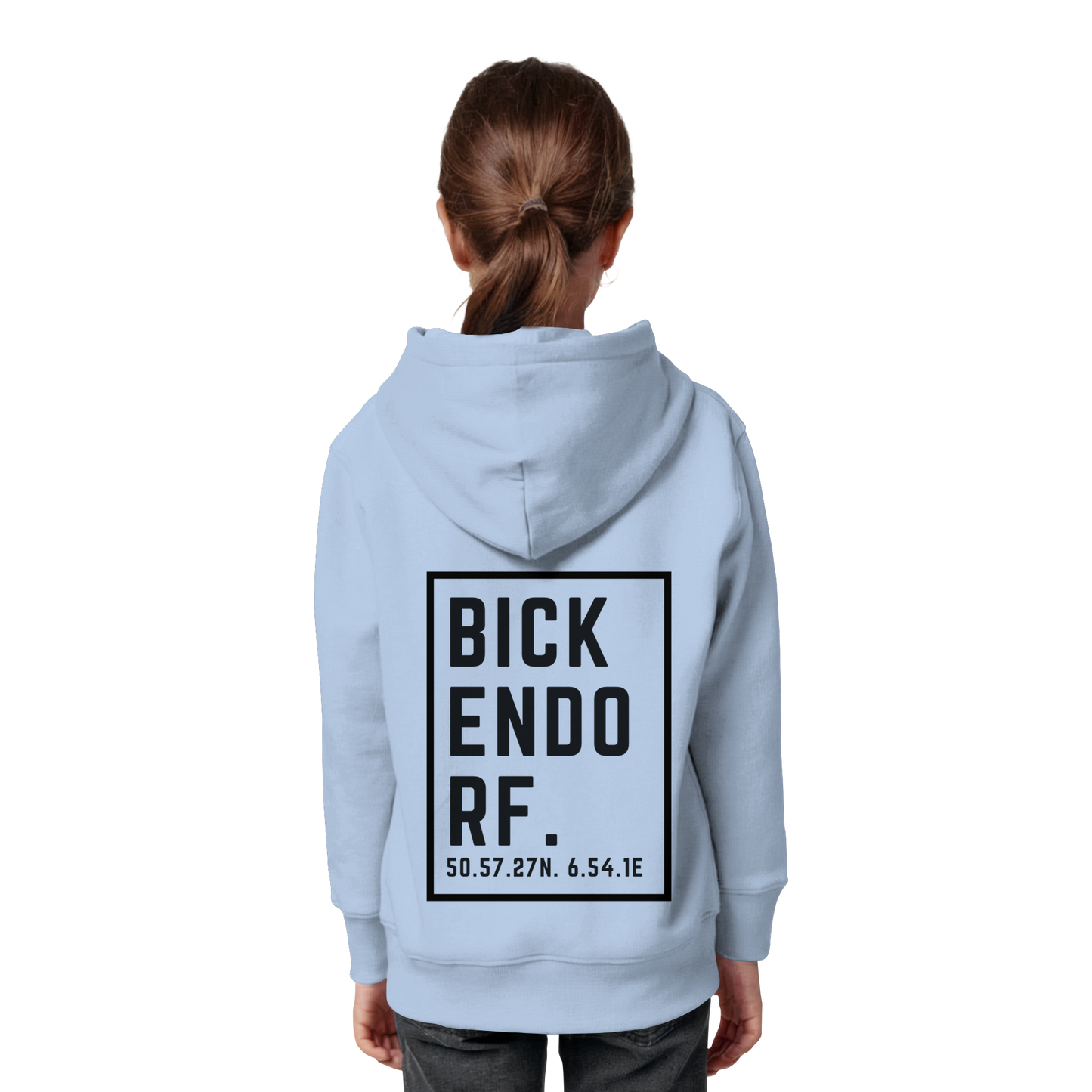 Bickendorf Koordinaten (großer Druck auf dem Rücken) - Kids Organic Hoodie