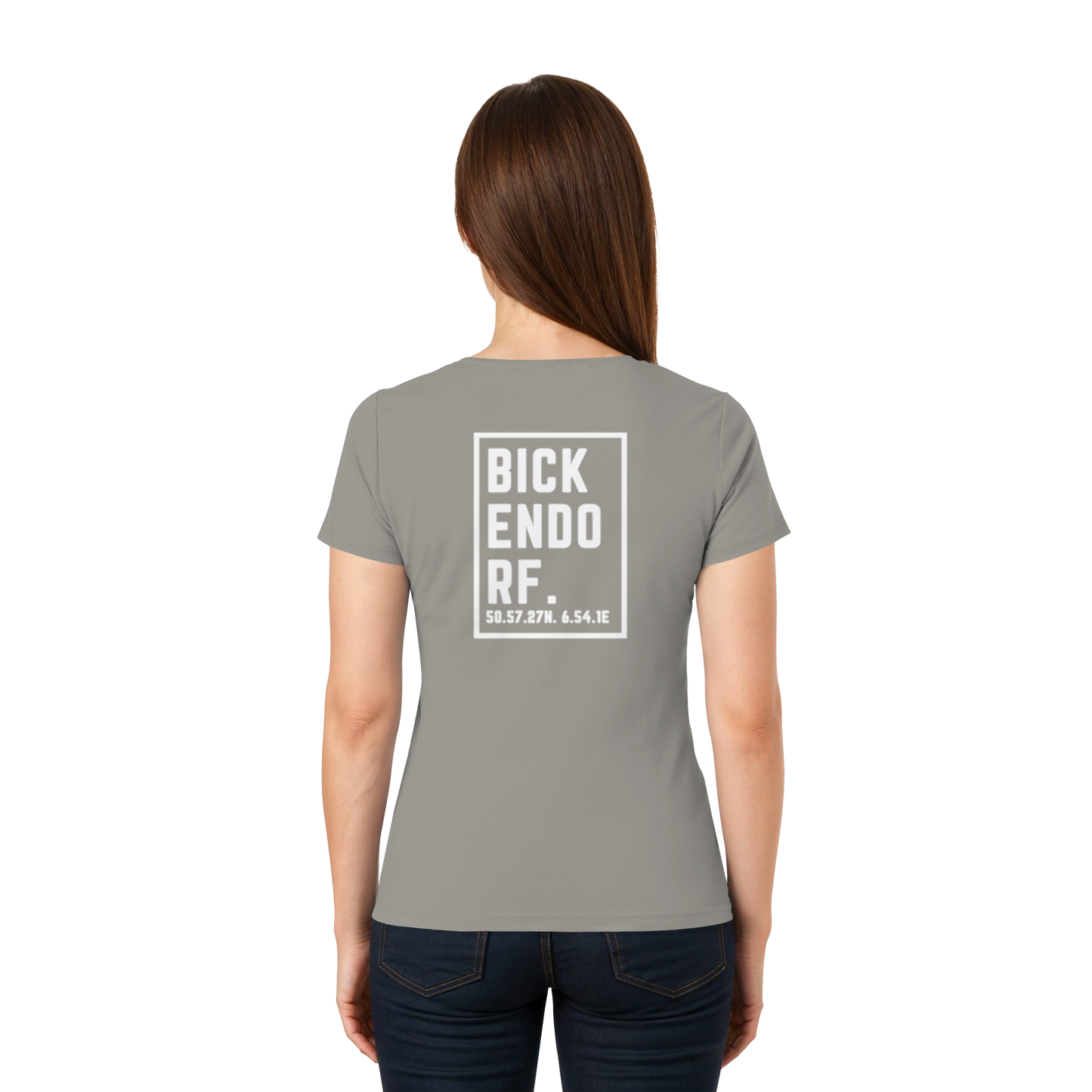 Bickendorf Koordinaten (großer Druck auf dem Rücken) - Ladies V-Neck Shirt