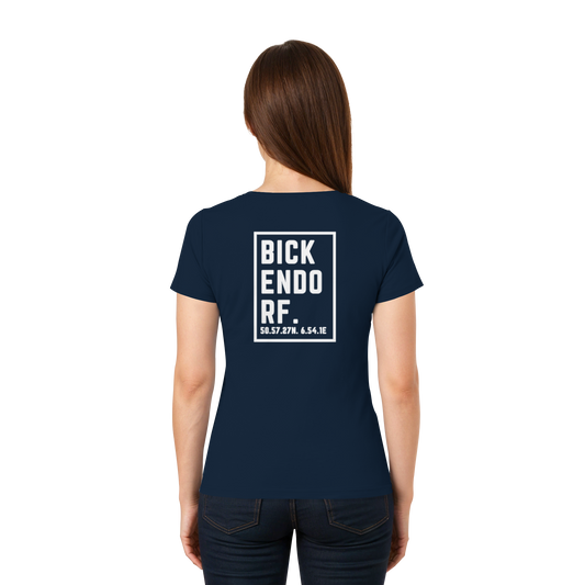 Bickendorf Koordinaten (großer Druck auf dem Rücken) - Ladies V-Neck Shirt
