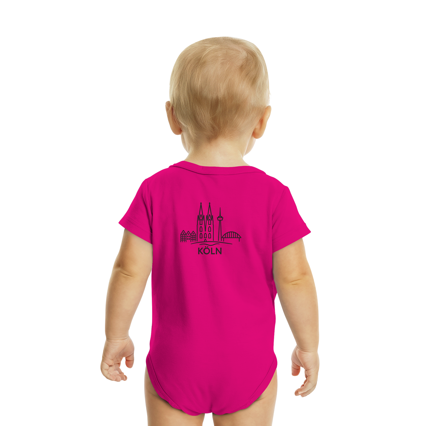 Köln Skyline (großer Druck auf dem Rücken) - Organic Baby Bodysuit