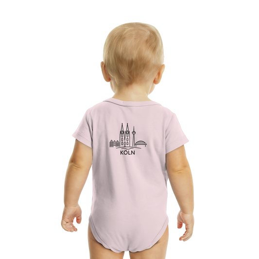 Köln Skyline (großer Druck auf dem Rücken) - Organic Baby Bodysuit