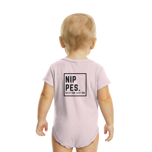 Nippes Koordinaten (großer Druck auf dem Rücken) - Organic Baby Bodysuit