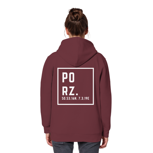 Porz Koordinaten (großer Druck Rücken) Organic Basic Hoodie