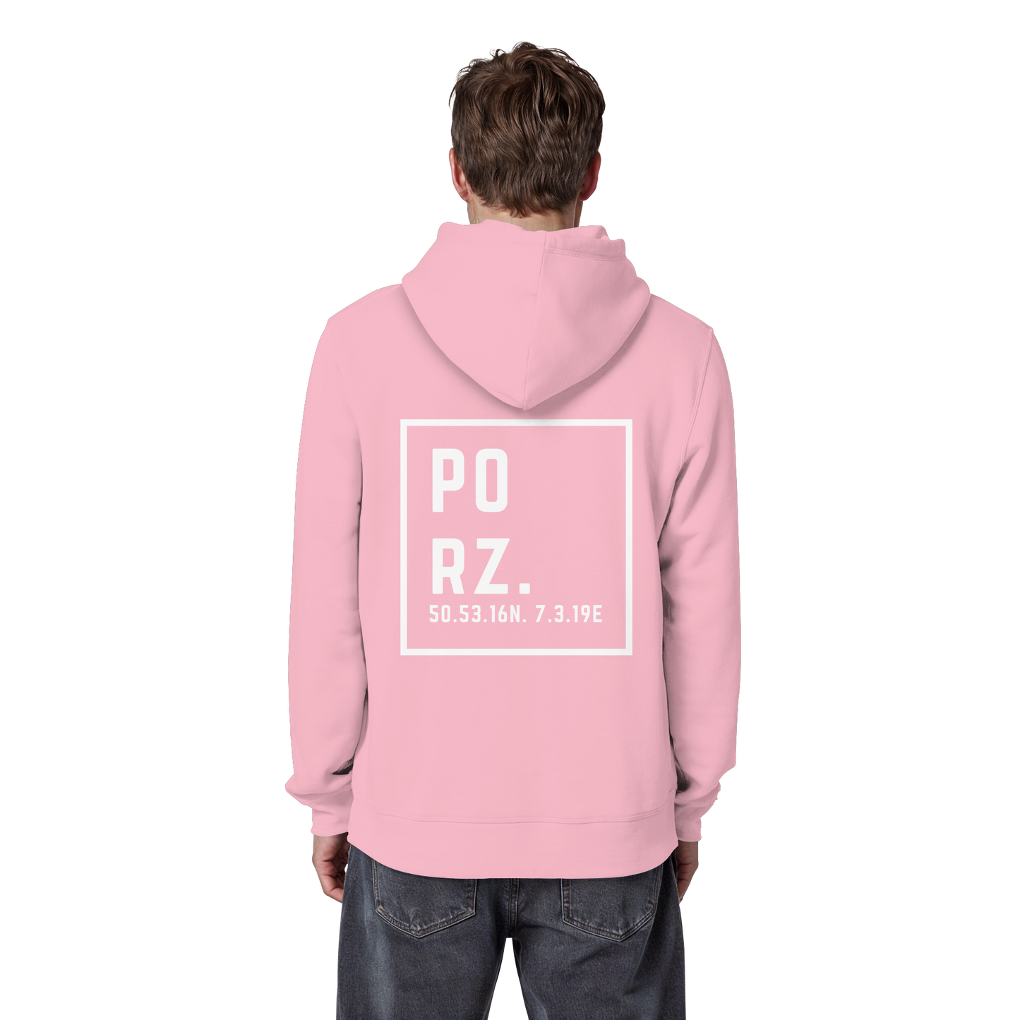 Porz Koordinaten (großer Druck Rücken) Organic Basic Hoodie