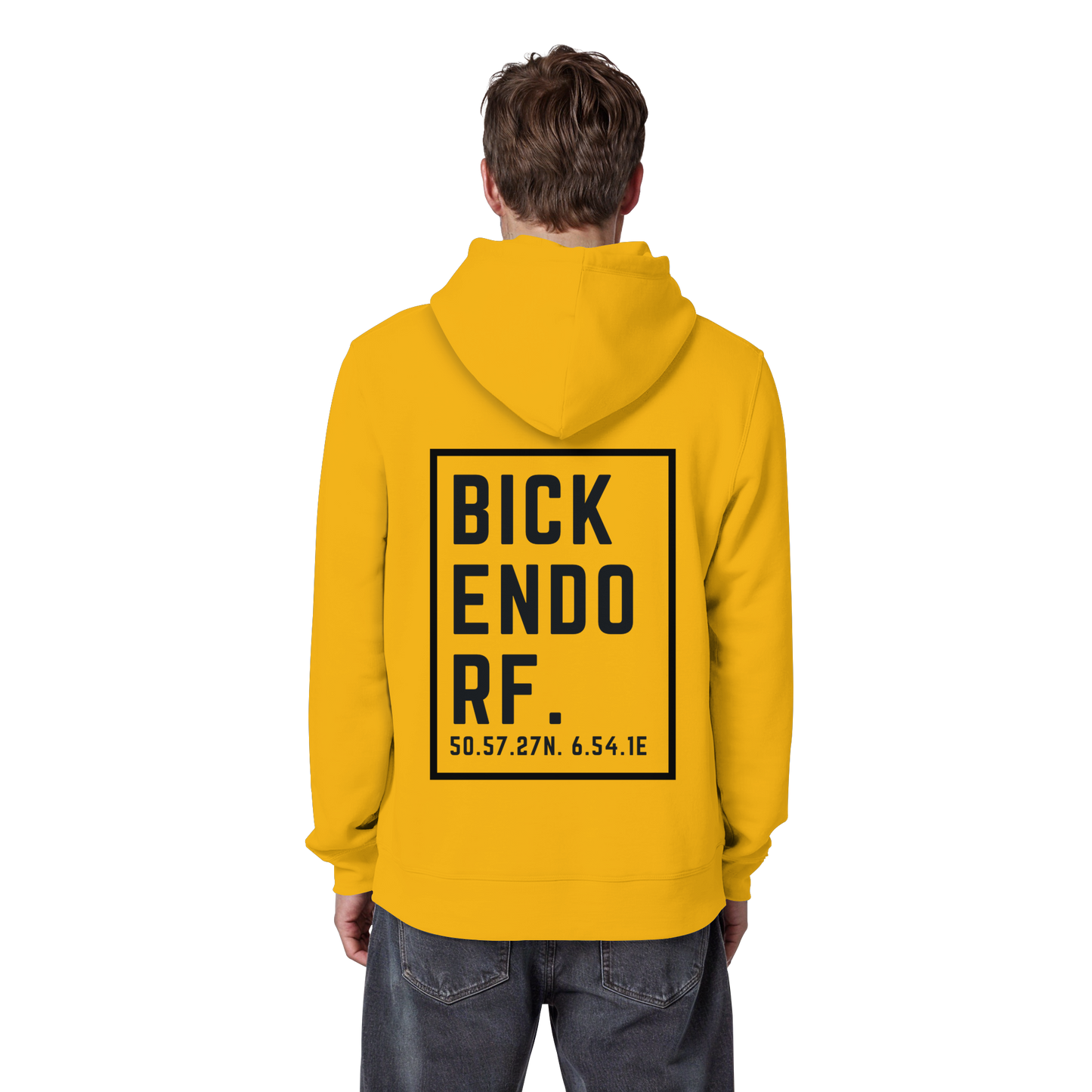 Bickendorf Koordinaten (großer Druck auf dem Rücken) - Organic Basic Hoodie