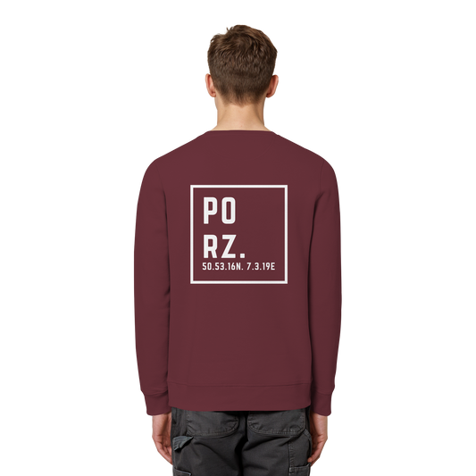 Porz Koordinaten (großer Druck Rücken) - Organic Basic Unisex Sweatshirt