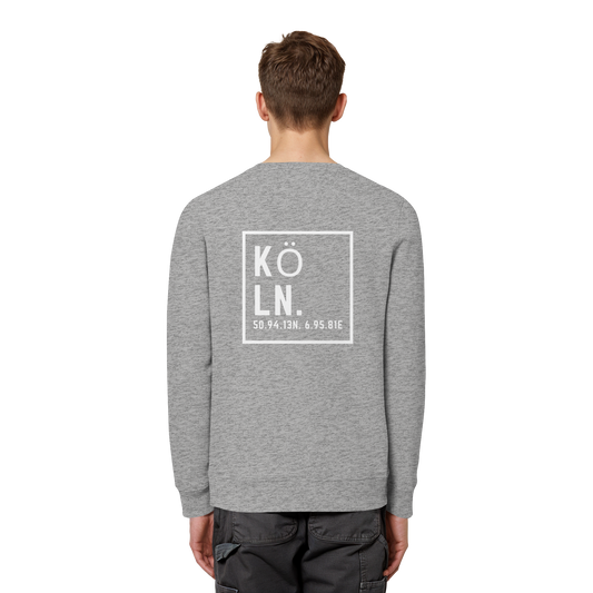 Köln Koordinaten (großer Druck auf dem Rücken) - Organic Basic Unisex Sweatshirt