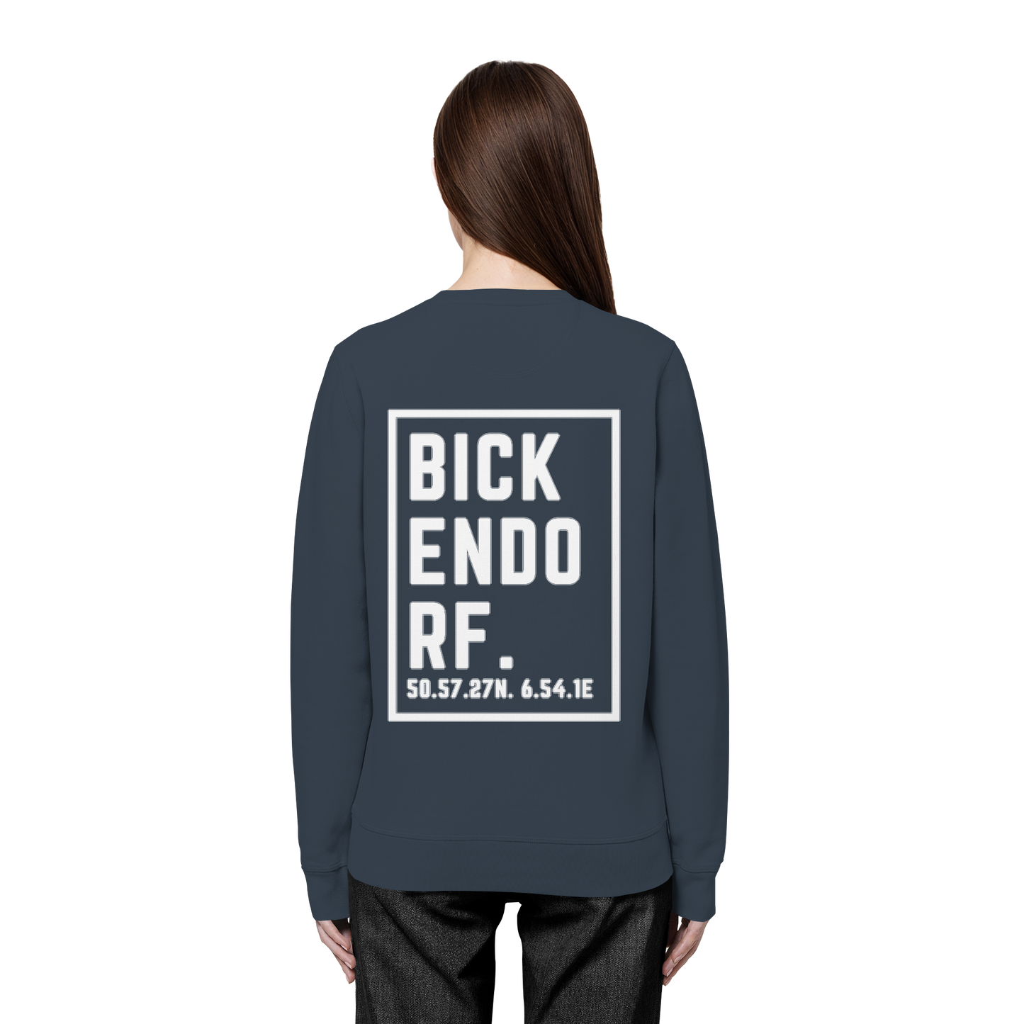 Bickendorf Koordinaten (großer Druck auf dem Rücken) - Organic Basic Unisex Sweatshirt