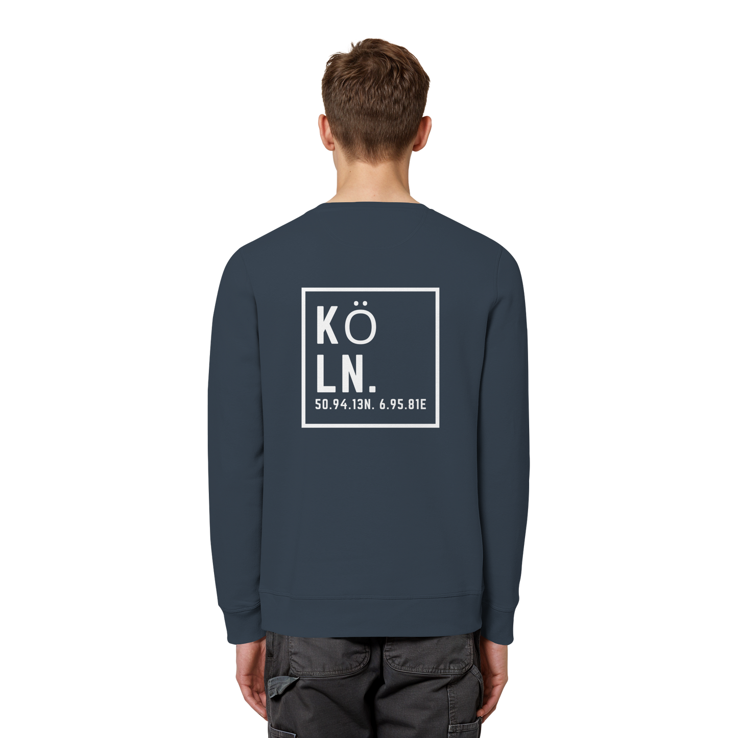 Köln Koordinaten (großer Druck auf dem Rücken) - Organic Basic Unisex Sweatshirt