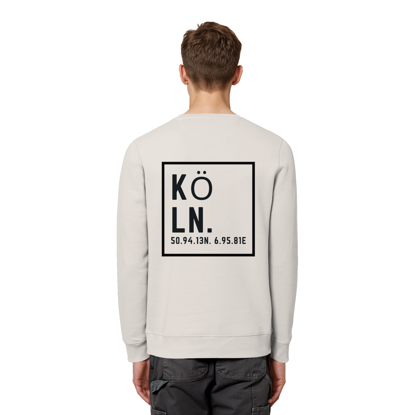 Köln Koordinaten (großer Druck auf dem Rücken) - Organic Basic Unisex Sweatshirt