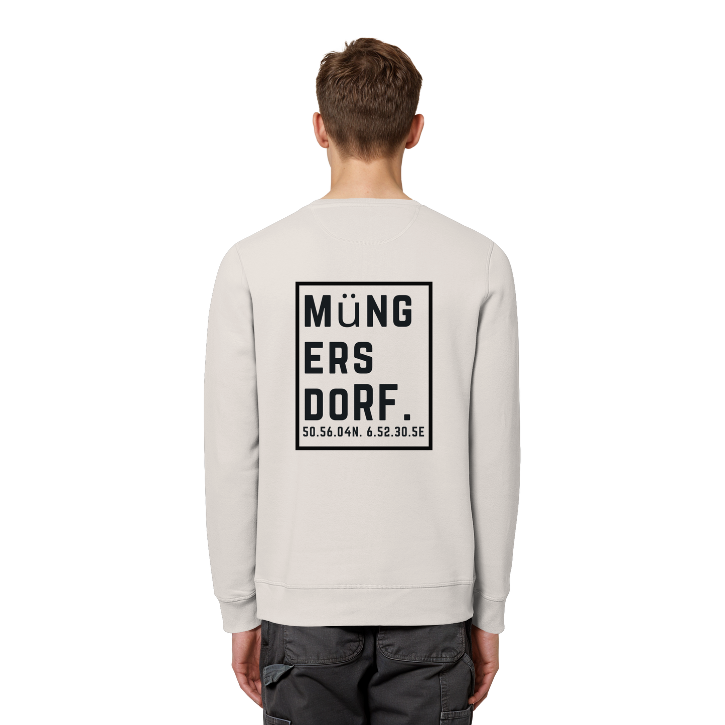 Müngersdorf Koordinaten (großer Druck auf dem Rücken) - Organic Basic Unisex Sweatshirt
