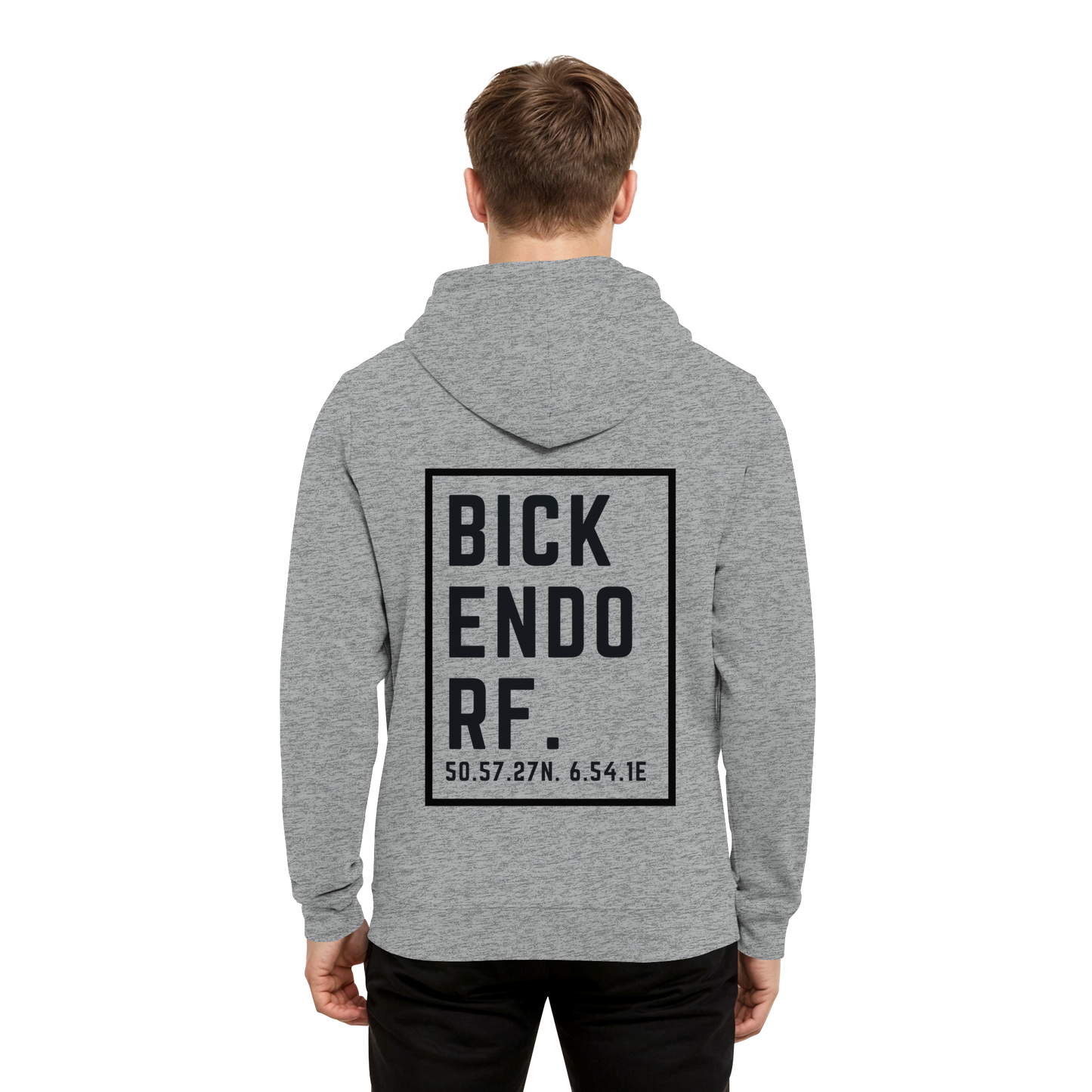 Bickendorf Koordinaten (großer Druck auf dem Rücken) - Organic Hoodie B&C