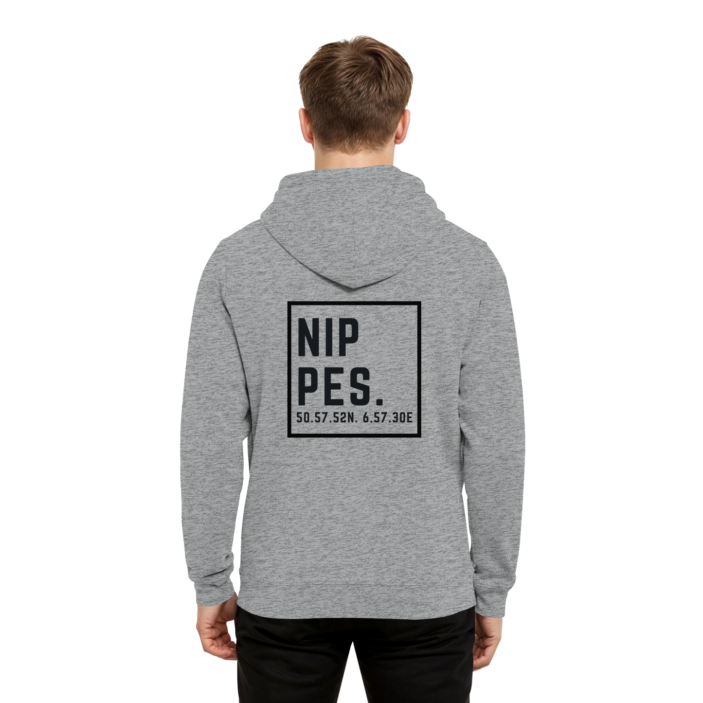 Nippes Koordinaten (großer Druck auf dem Rücken) - Organic Hoodie B&C
