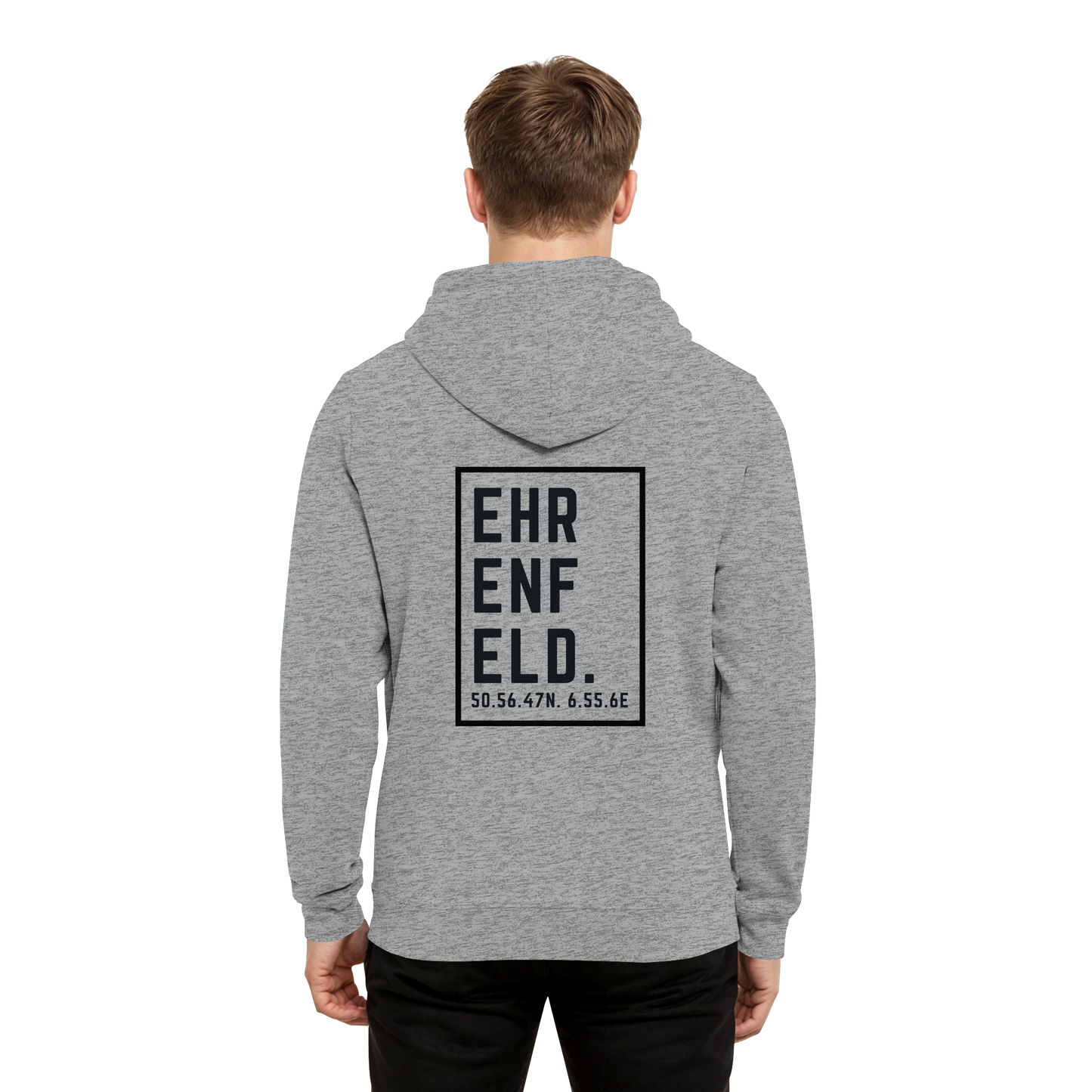 Ehrenfeld Koordinaten (großer Druck auf dem Rücken) - Organic Hoodie B&C