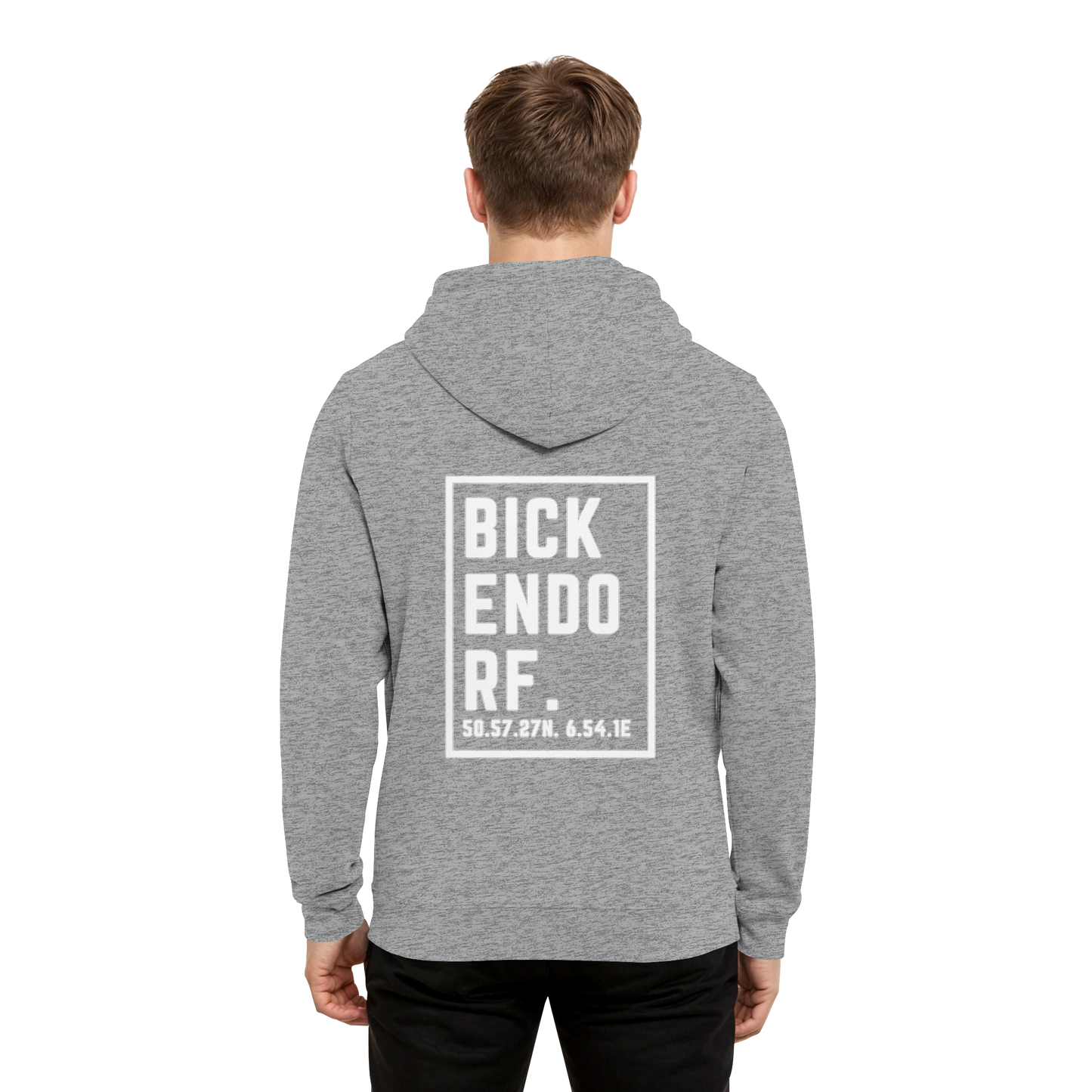 Bickendorf Koordinaten (großer Druck auf dem Rücken) - Organic Hoodie B&C