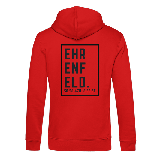 Ehrenfeld Koordinaten (großer Druck auf dem Rücken) - Organic Hoodie B&C
