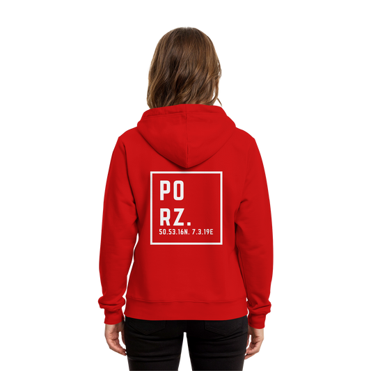 Porz Koordinaten (großer Druck Rücken) - Organic Hoodie B&C