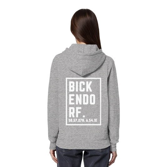 Bickendorf Koordinaten (großer Druck auf dem Rücken) - Organic Hoodie