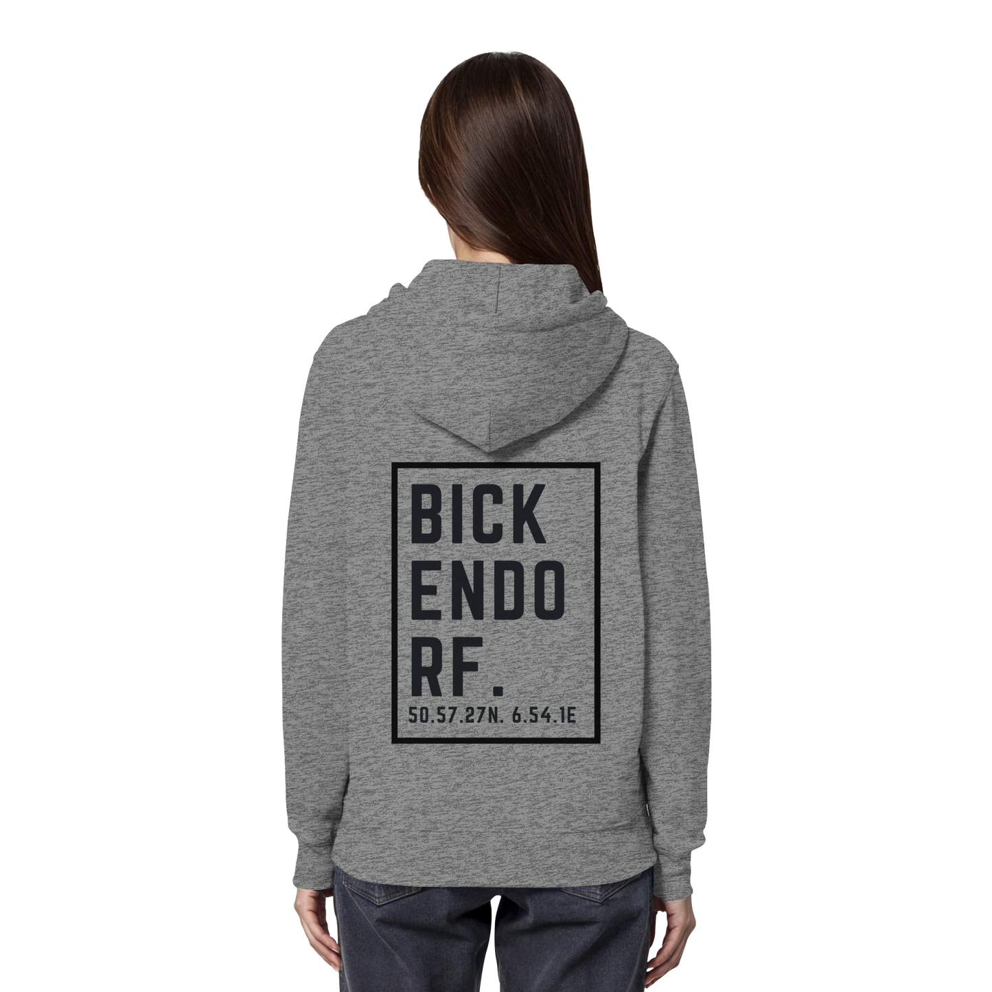 Bickendorf Koordinaten (großer Druck auf dem Rücken) - Organic Hoodie