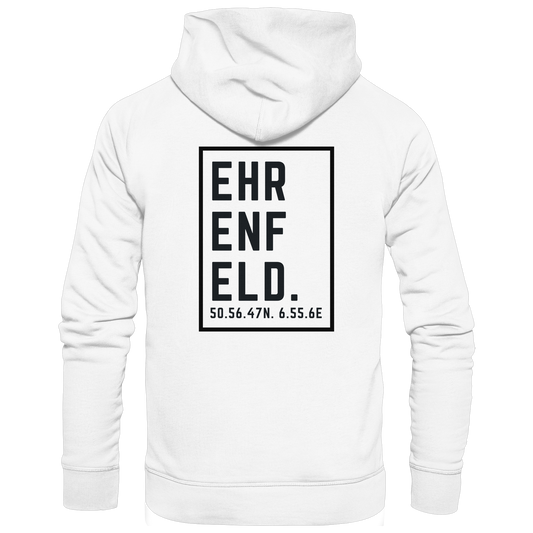 Ehrenfeld Koordinaten (großer Druck auf dem Rücken) - Organic Hoodie
