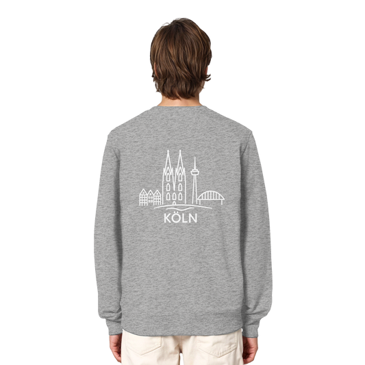 Köln Skyline (großer Druck auf dem Rücken) - Organic Lightweight Sweatshirt