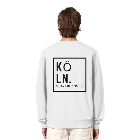 Köln Koordinaten (großer Druck auf dem Rücken) - Organic Lightweight Sweatshirt