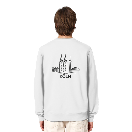 Köln Skyline (großer Druck auf dem Rücken) - Organic Lightweight Sweatshirt