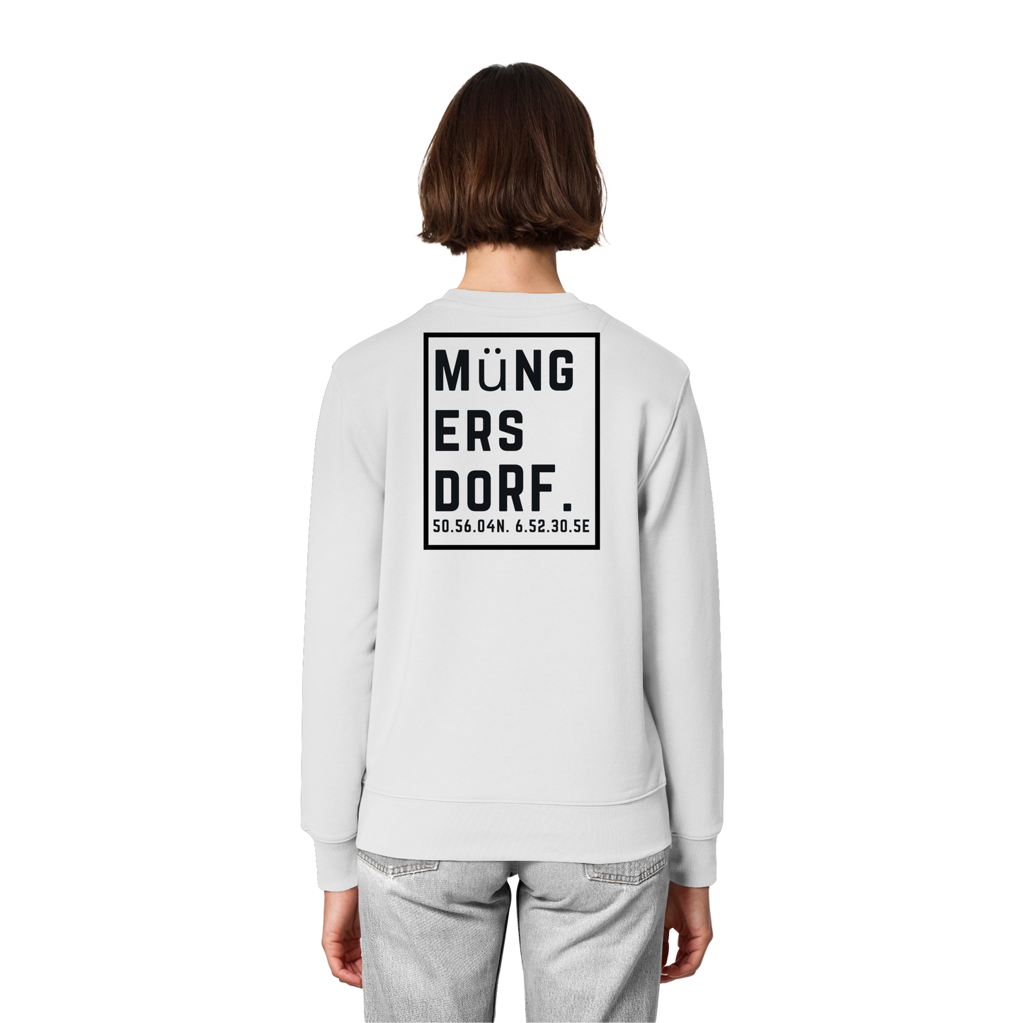 Müngersdorf Koordinaten (großer Druck auf dem Rücken) - Organic Lightweight Sweatshirt