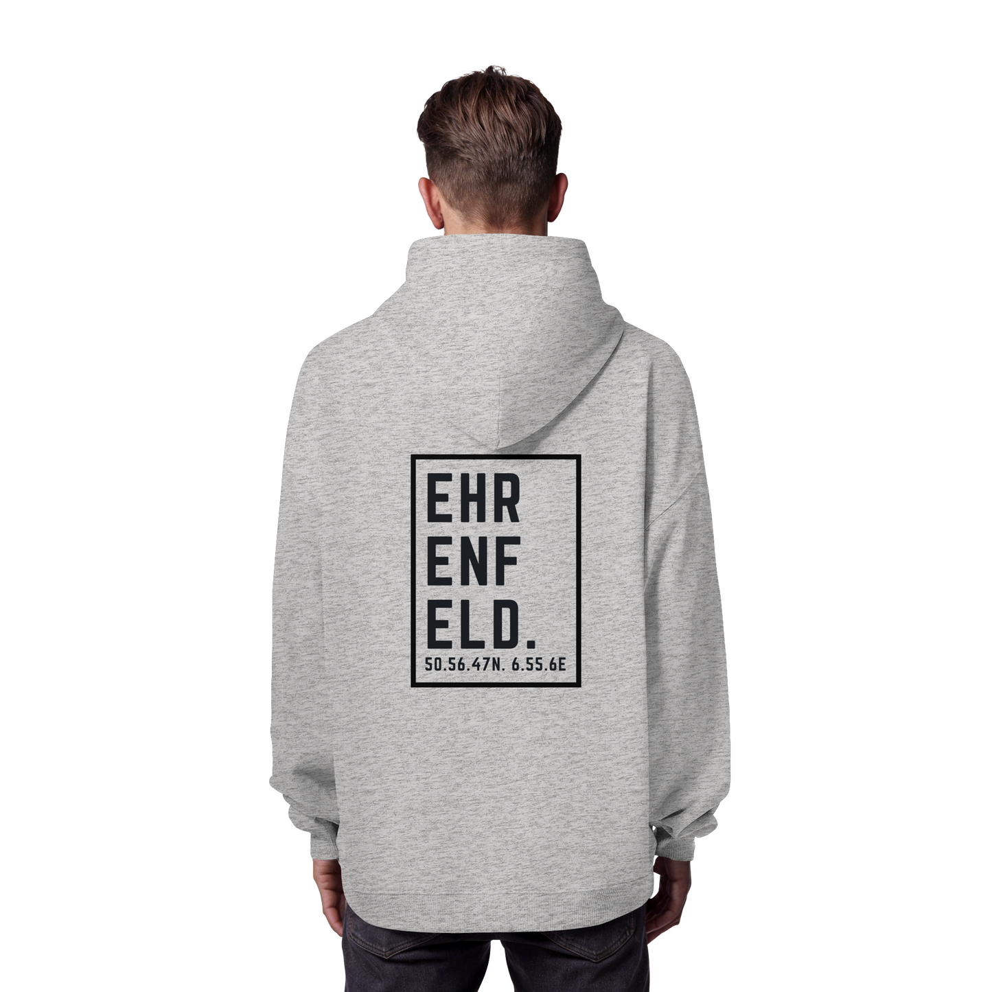 Ehrenfeld Koordinaten (großer Druck auf dem Rücken) - Organic Oversize Hoodie