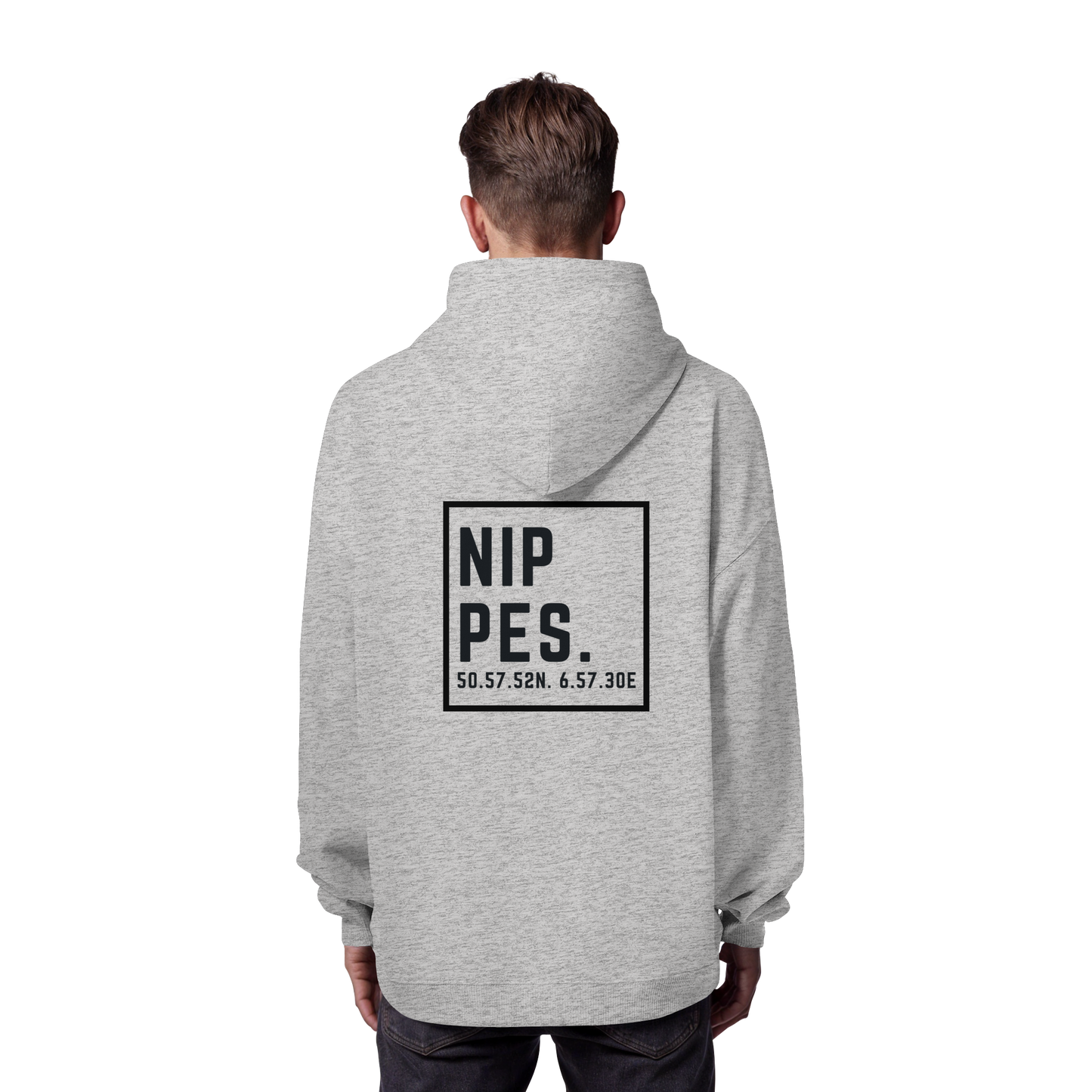 Nippes Koordinaten (großer Druck auf dem Rücken) - Organic Oversize Hoodie