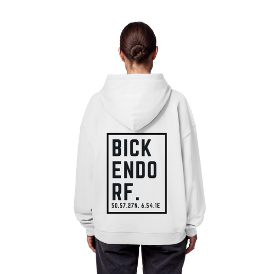 Bickendorf Koordinaten (großer Druck auf dem Rücken) - Organic Oversize Hoodie