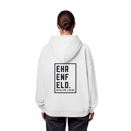Ehrenfeld Koordinaten (großer Druck auf dem Rücken) - Organic Oversize Hoodie