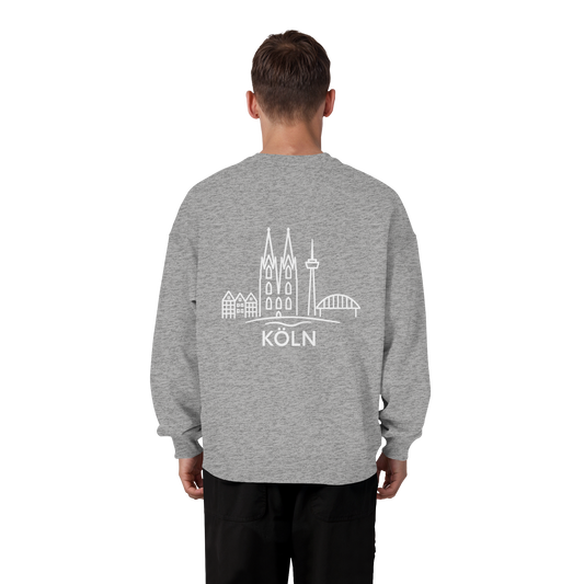 Köln Skyline (großer Druck auf dem Rücken) - Organic Oversize Sweatshirt