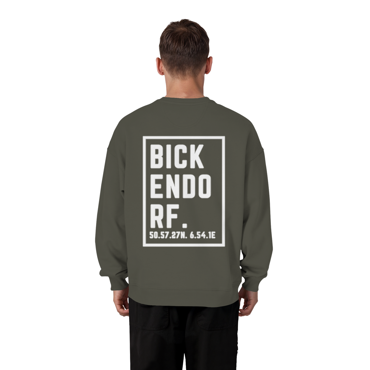 Bickendorf Koordinaten (großer Druck auf dem Rücken) - Organic Oversize Sweatshirt